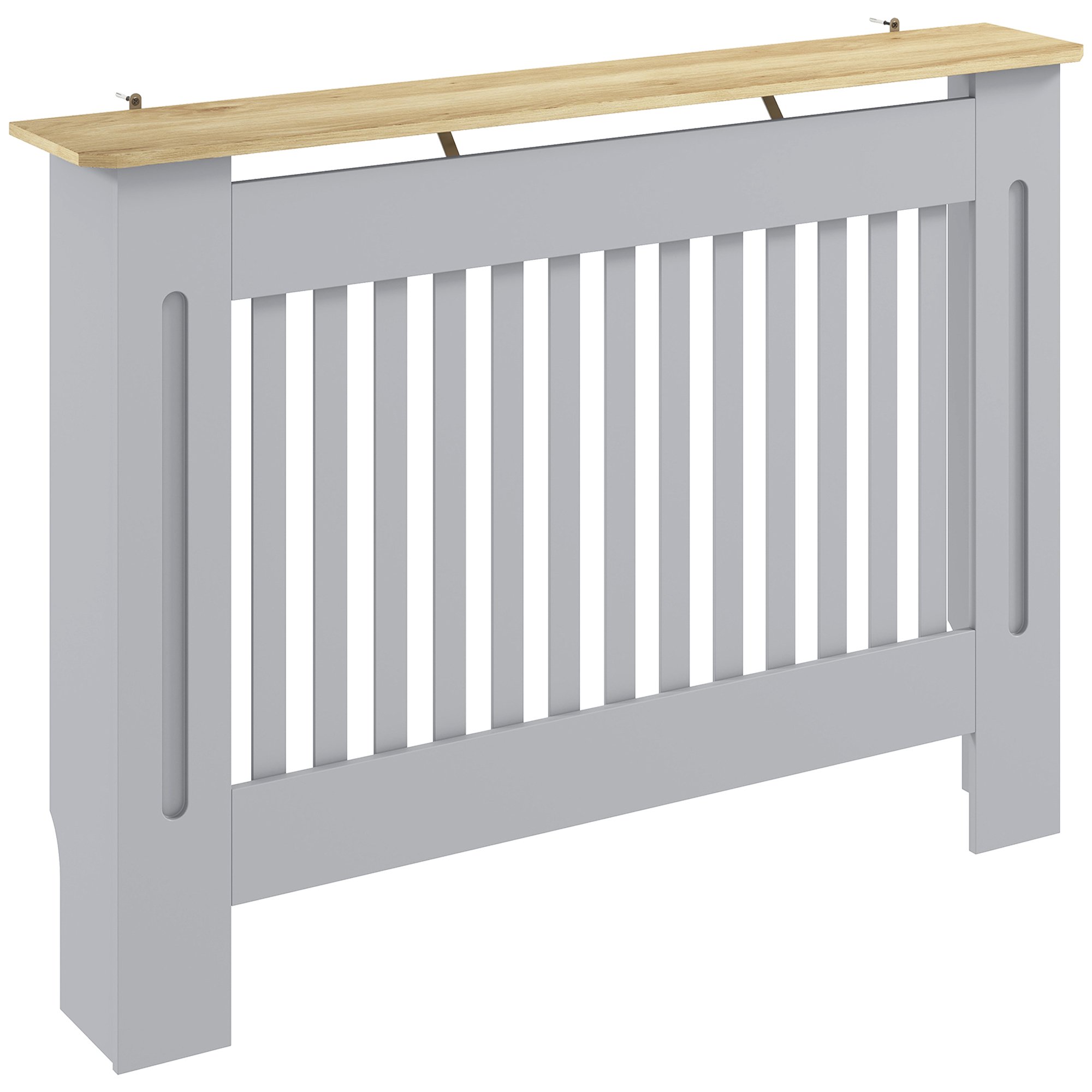HOMCOM 112cm MDF Slatted Radiator Cover - Grey