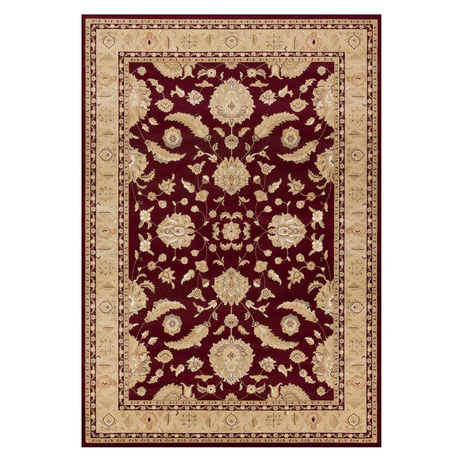 Mega Flooring Red Traditional Bordered Rug - 135 x 200cm