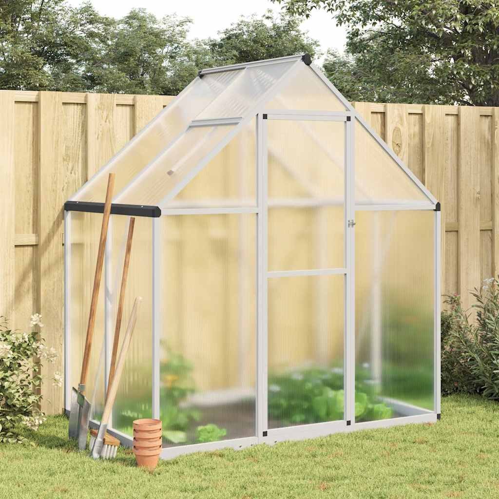 Walplus Greenhouse with Base Frame - Silver and Transparent - 169 x 114 x 195 cm