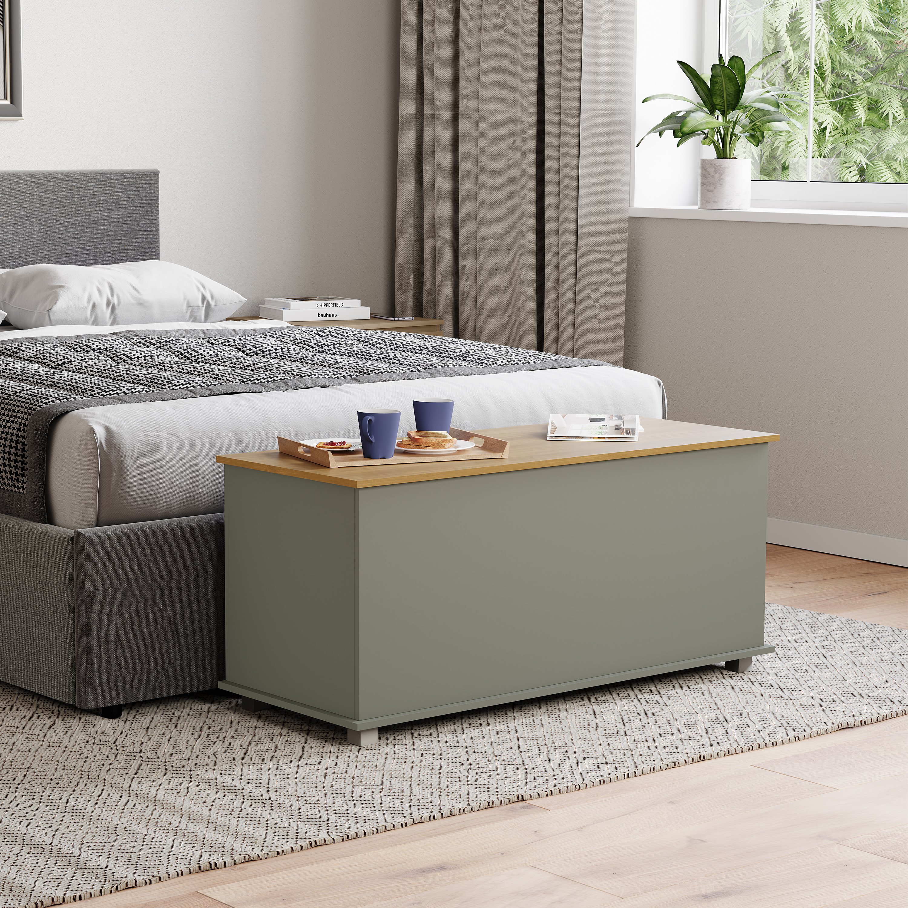 Vida Designs Arlington Storage Ottoman - Grey