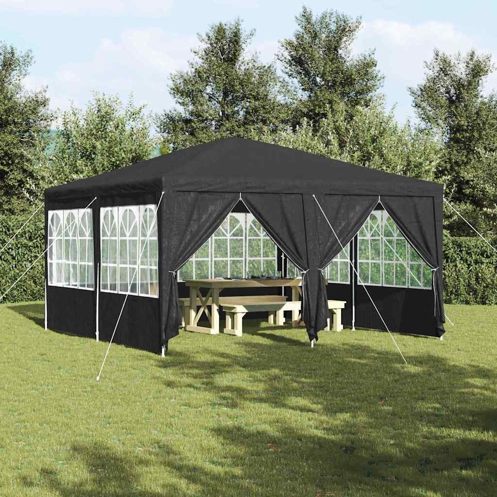 Walplus 4 x 4 m Polyethylene Garden Party Tent - Anthracite