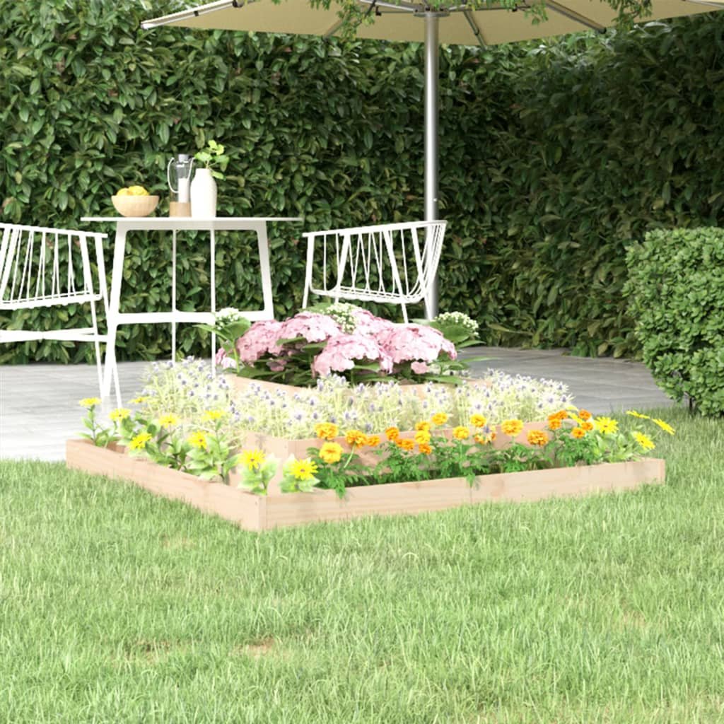 Walplus Wood Garden Planter - 110 x 110 x 27 cm