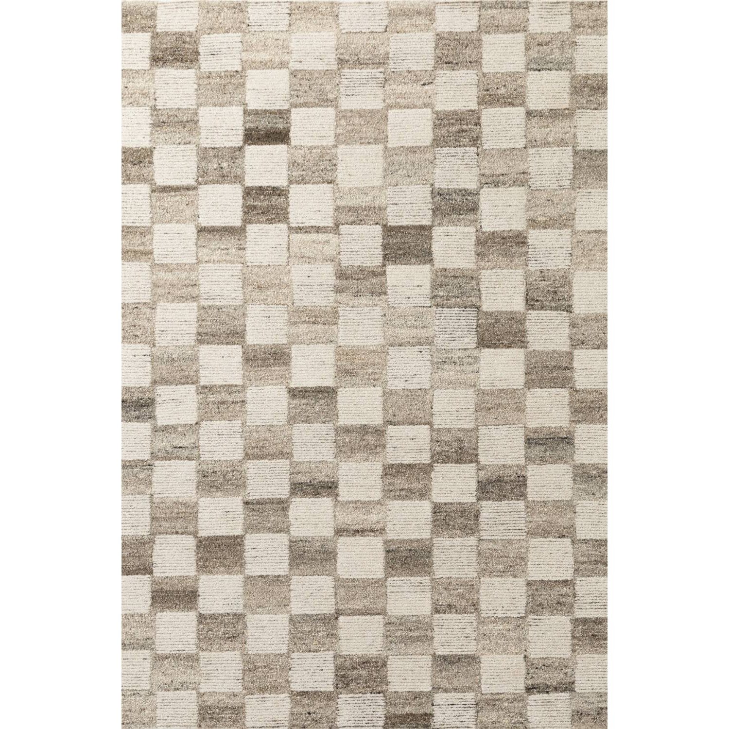 Hanse Home Brown Vikosa Boho Quadra Handcrafted Wool Checks Rug - 120 x 180cm