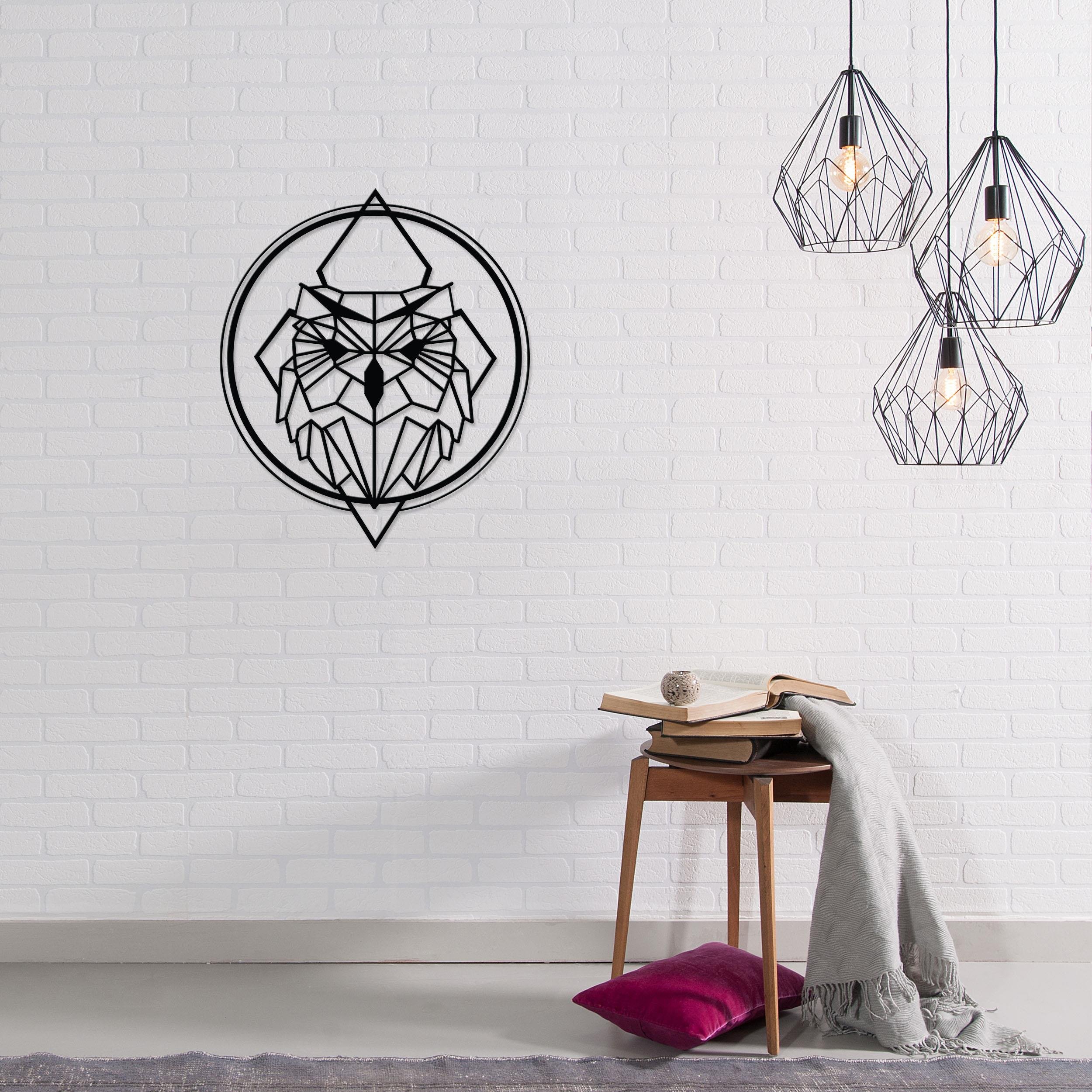 Decortie Metal Wall Art Owly Metal Wall Art - black