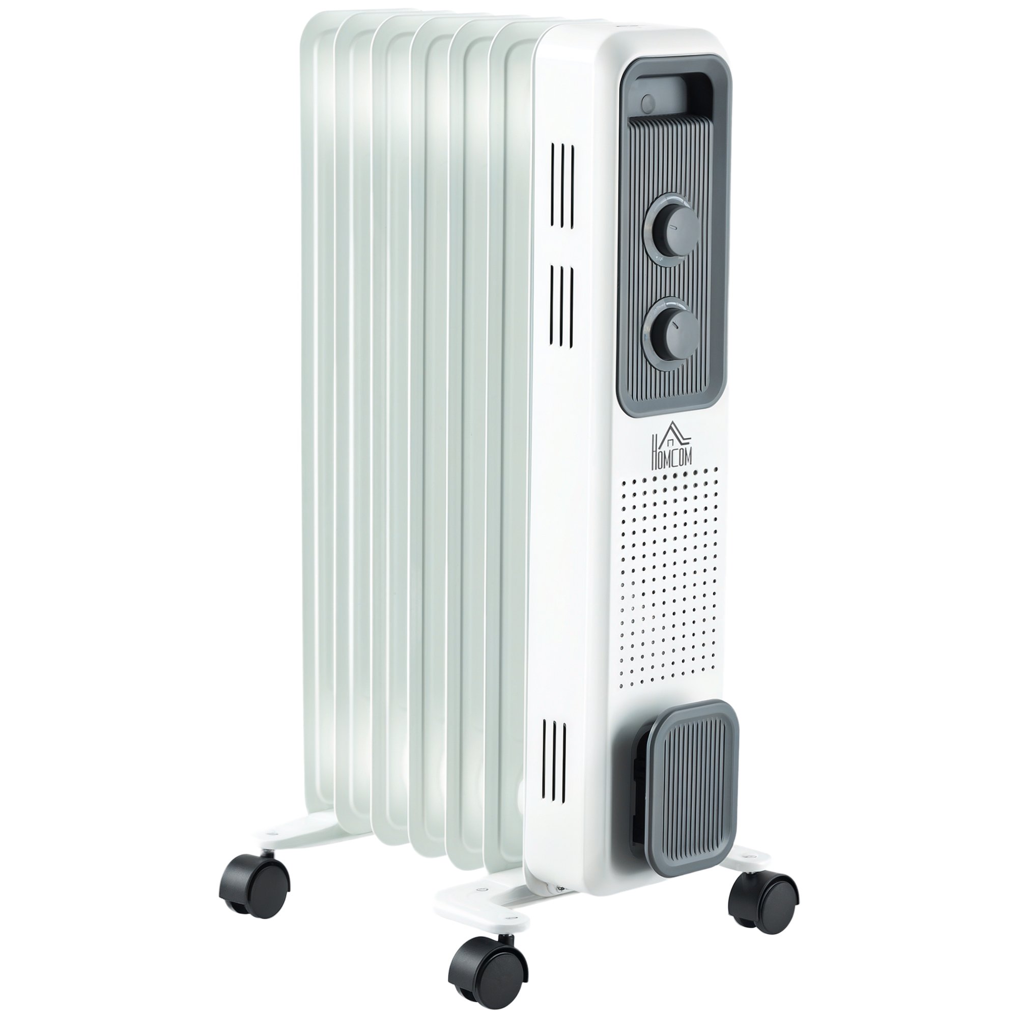 HOMCOM Portable Electric Heater with 3 Heat Settings - White