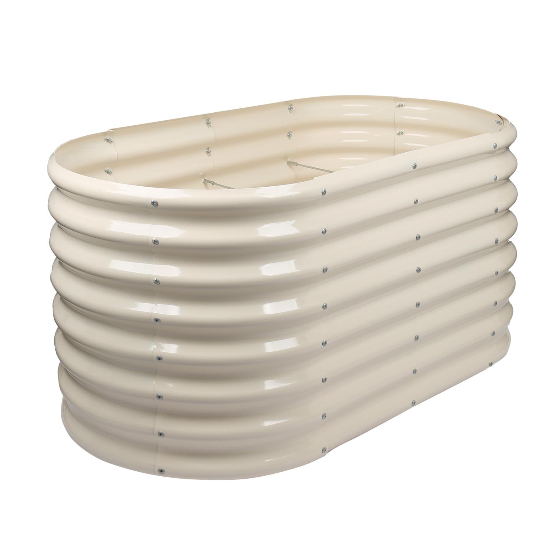 Harbour Housewares Rounded Raised Garden Bed 120cm x 60cm x 60cm - Ivory