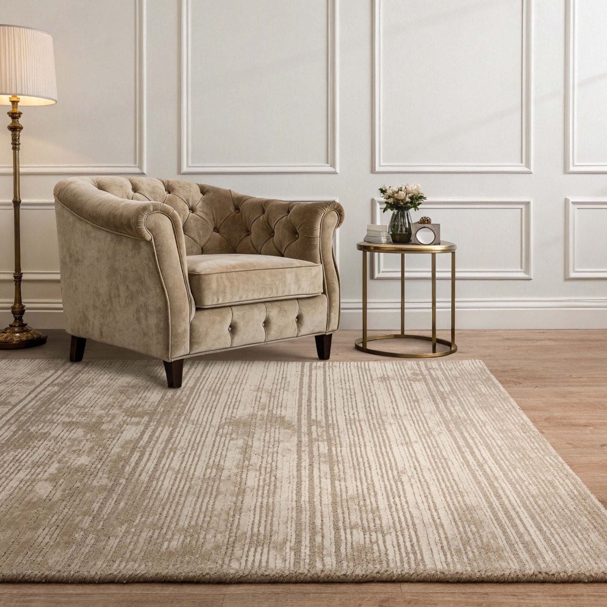Mega Flooring Beige Modern Plain Rug - 120 x 170cm
