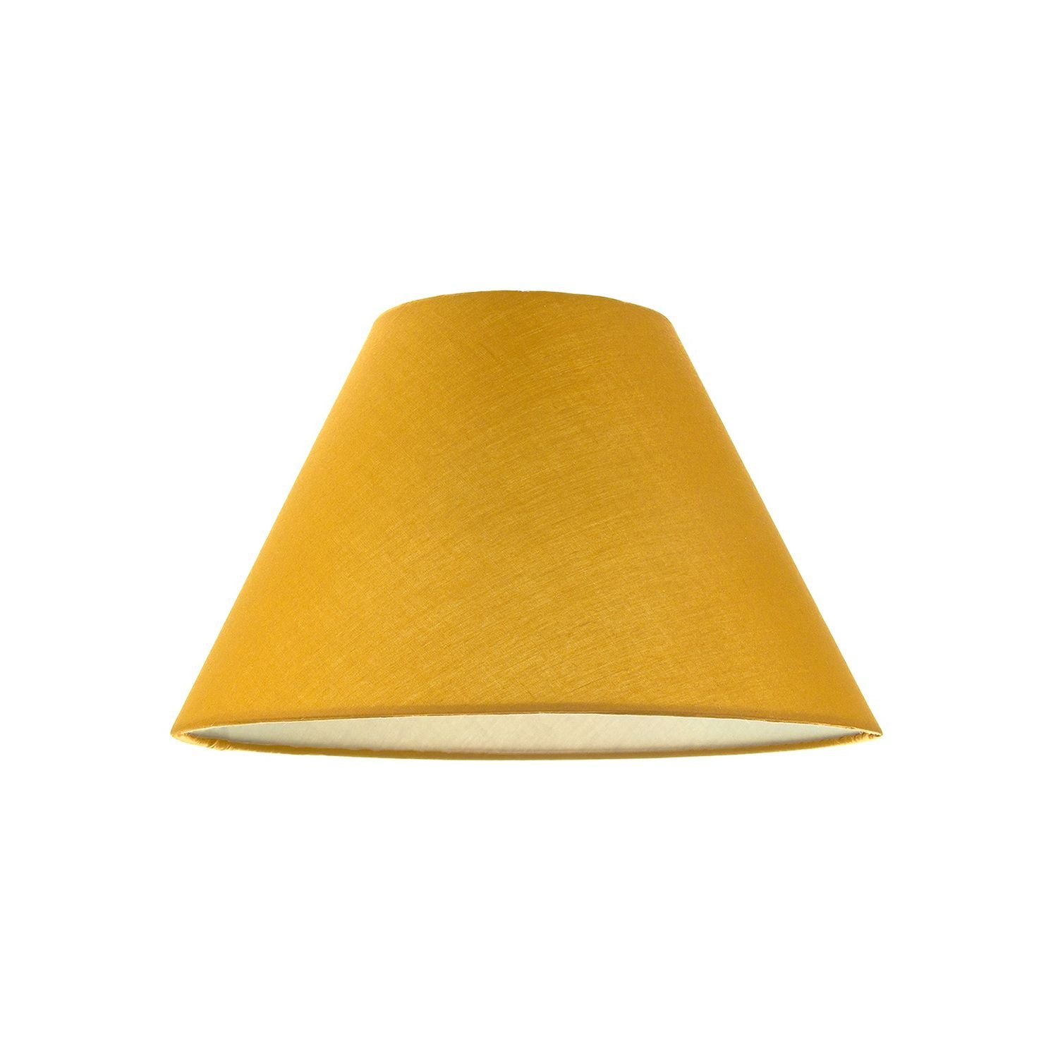 Happy Homewares Mustard Ochre Cotton Fabric Coolie Lampshade - 20cm