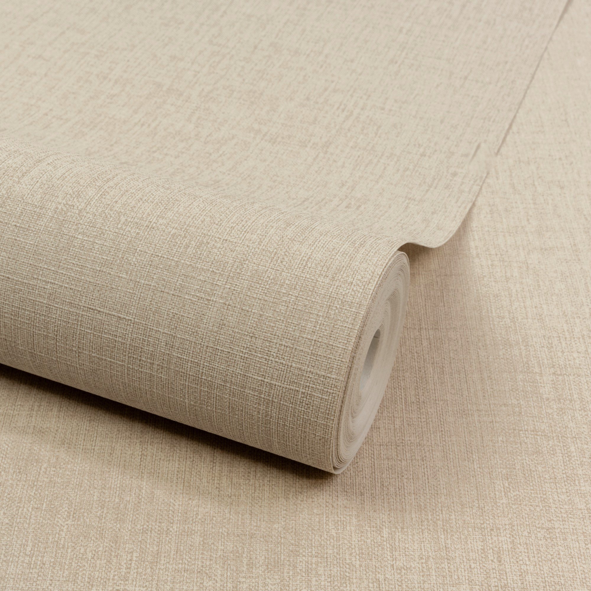 Grandeco Boutique Trente Linen Effect Luxury Weight Embossed Wallpaper - Ash
