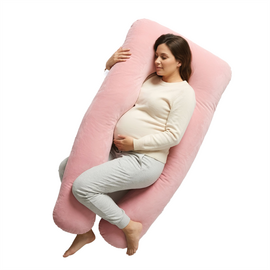 Nicola Spring Pregnancy Pillow with Storage Bag - Pink