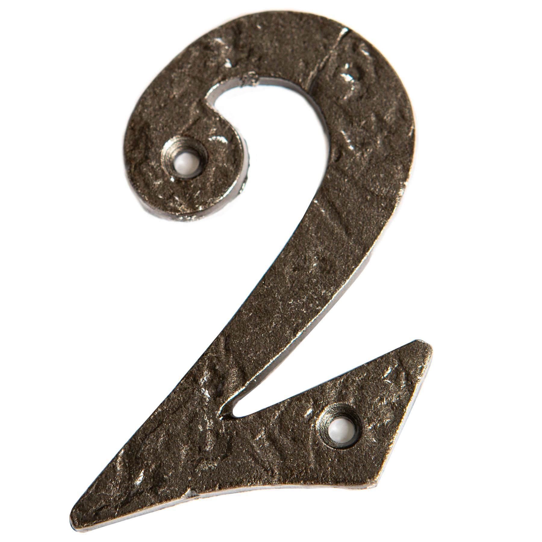 Hammer & Tongs Rustic Iron Numeral - Number 2 - Raw
