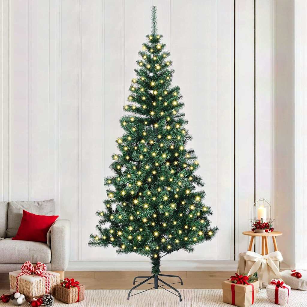 Walplus 300 LED Lights Pre-lit Artificial Christmas Tree - Green - 240 cm