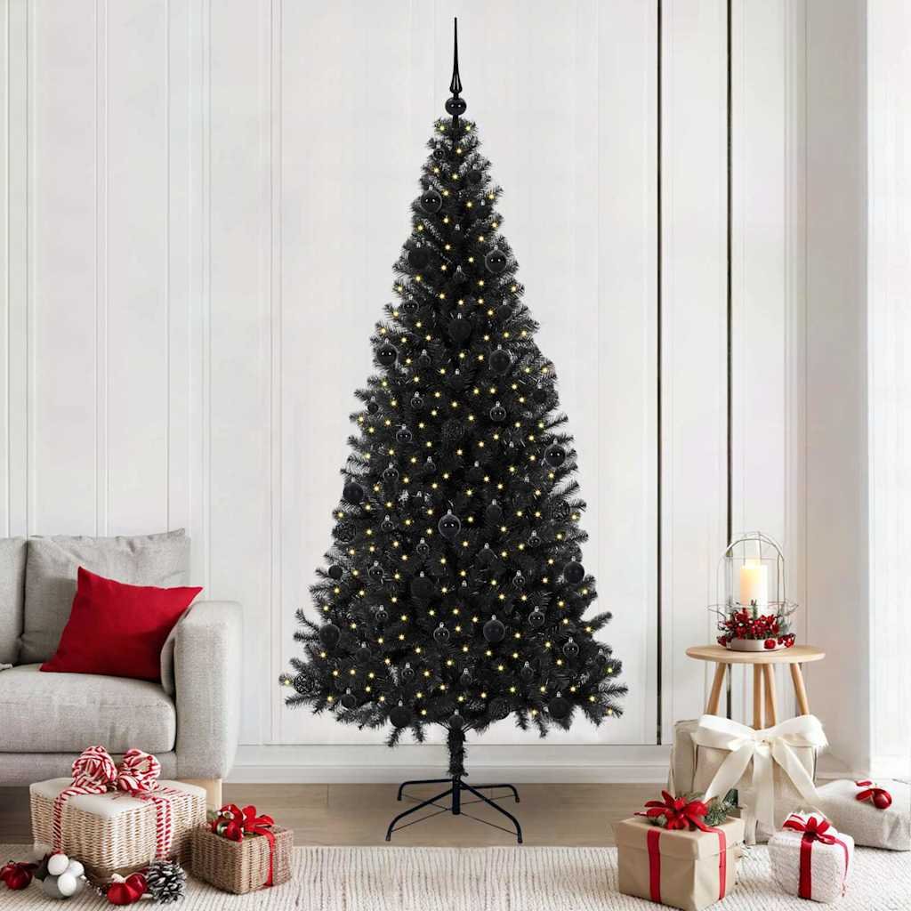 Walplus 300 LED Lights Artificial Christmas Tree - Black - 210 cm