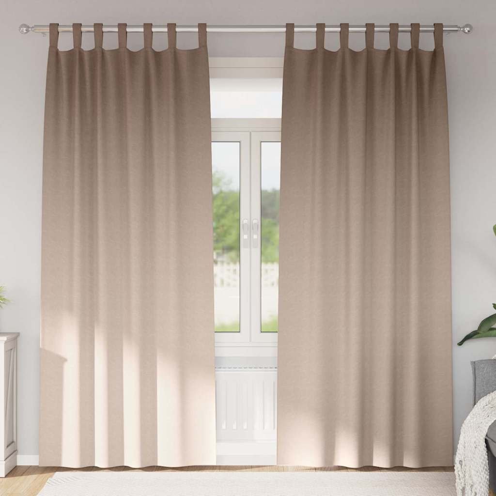 Walplus Set of 2 Ring Top Blackout Curtains - Taupe - 260 x 140 cm