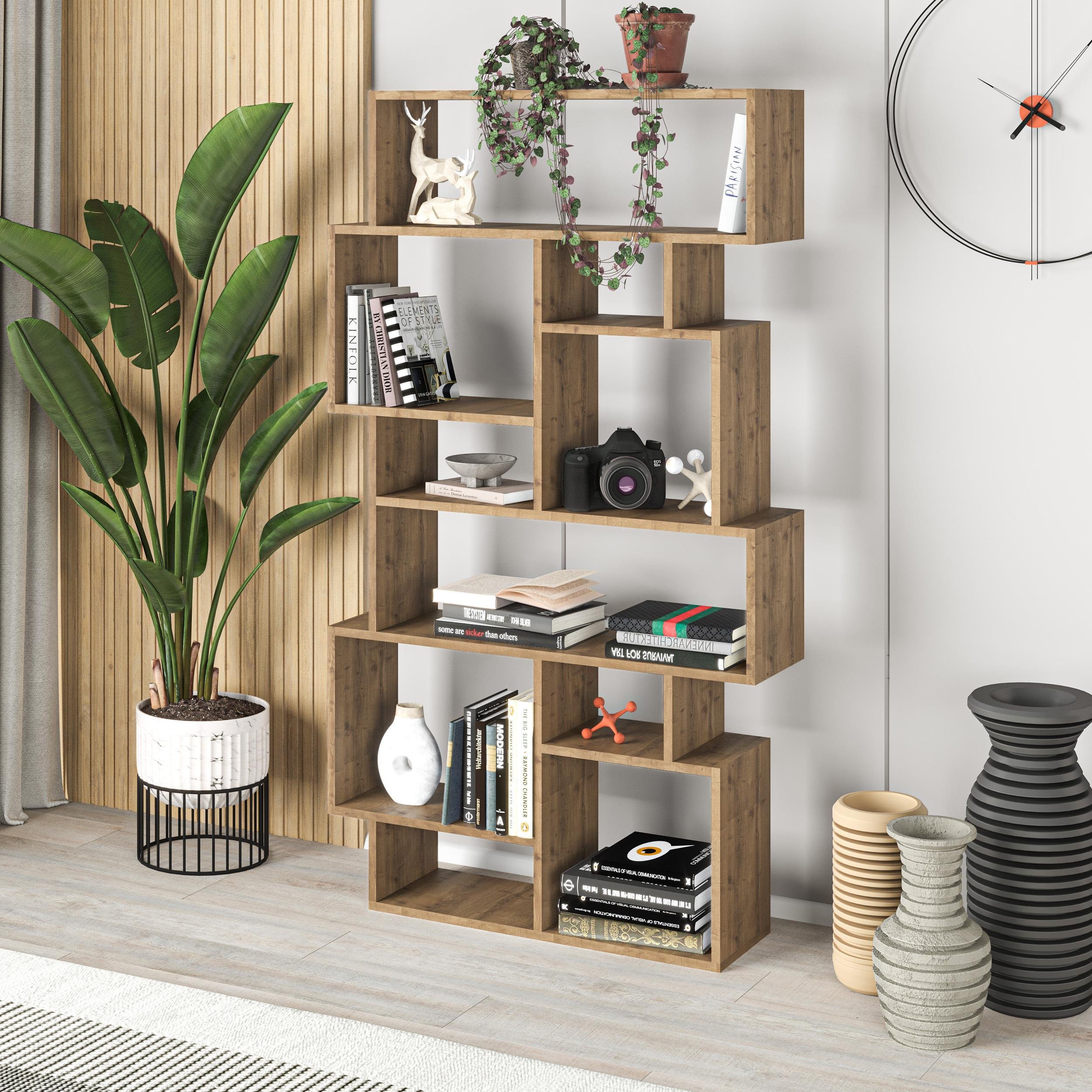 Decortie Karmato Particleboard Shelving Unit - Dark Oak