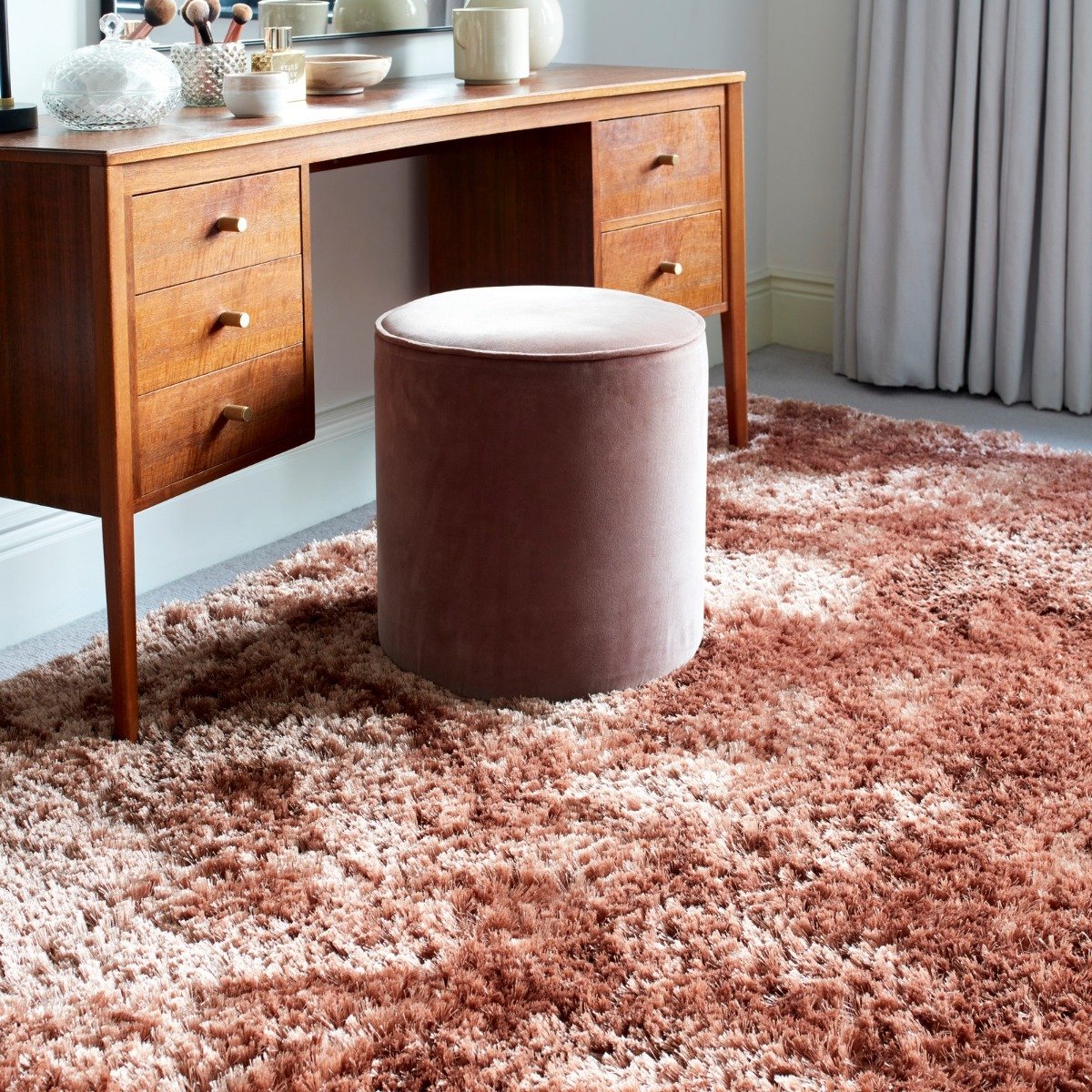 Mega Flooring Pink Modern Plain Rug - 70 x 140cm