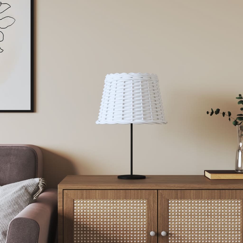 Walplus White Iron Wicker Lampshade - 30 x 20cm