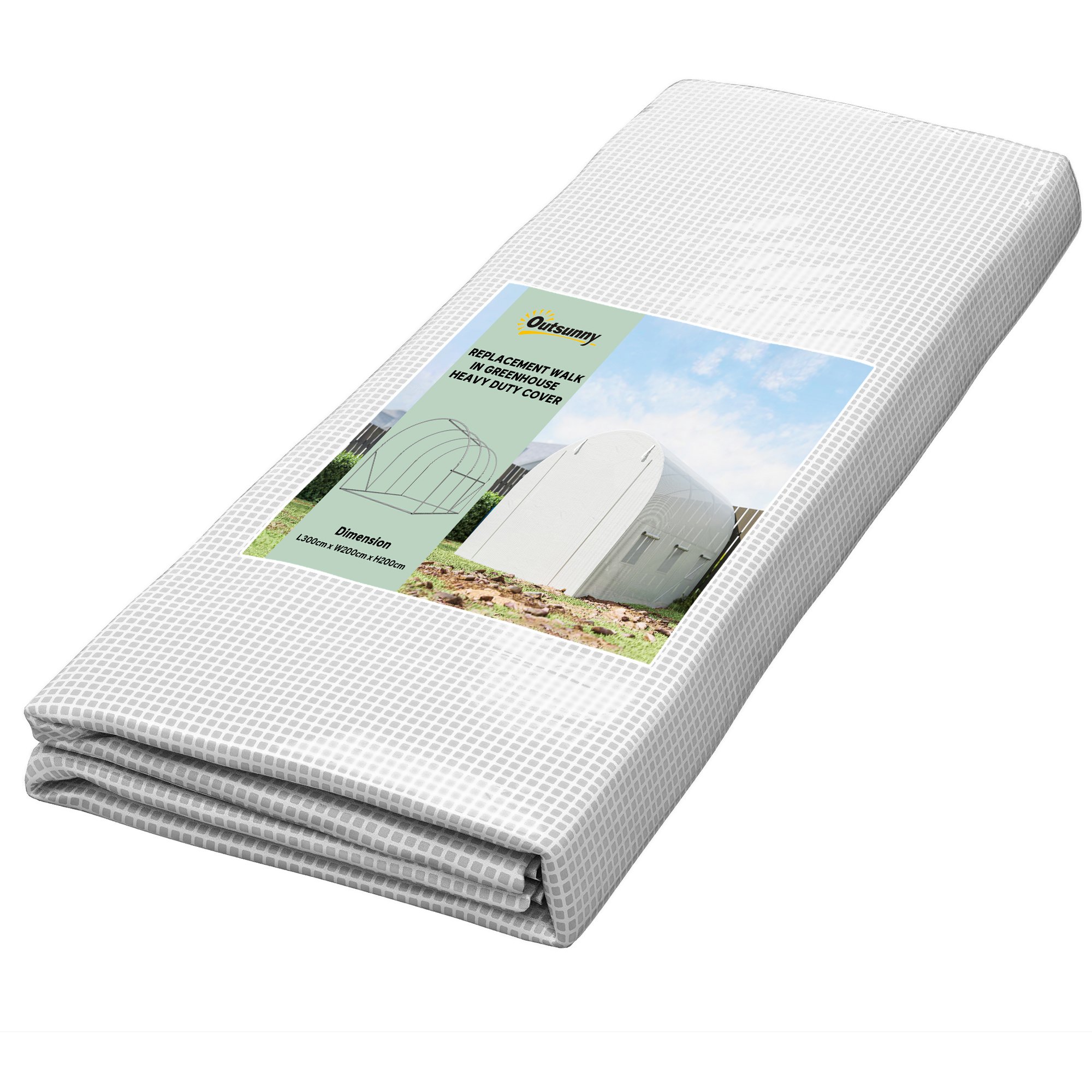 Outsunny Polyethylene Polytunnel Greenhouse Cover – White