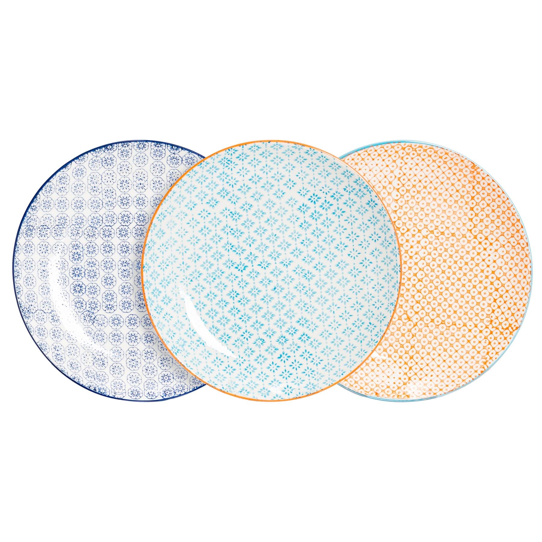 Nicola Spring Hand-Printed Dinner Plates - Pack of 6