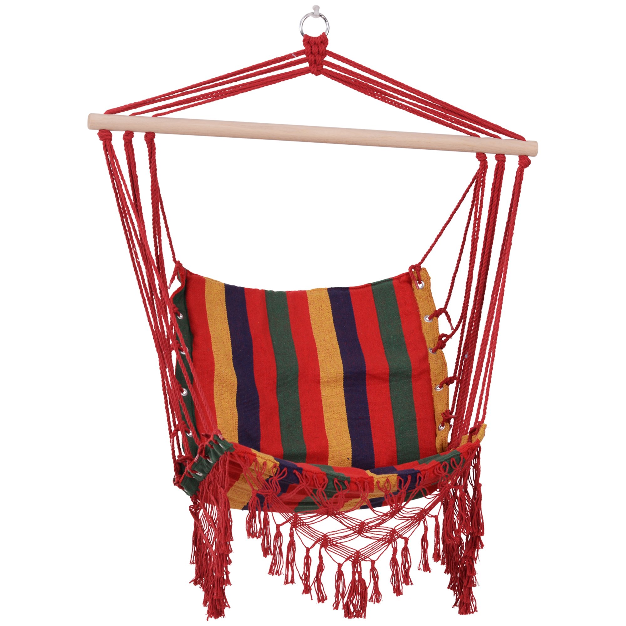 Outsunny Hammock Chair with Colourful Stripe - Multicoloured