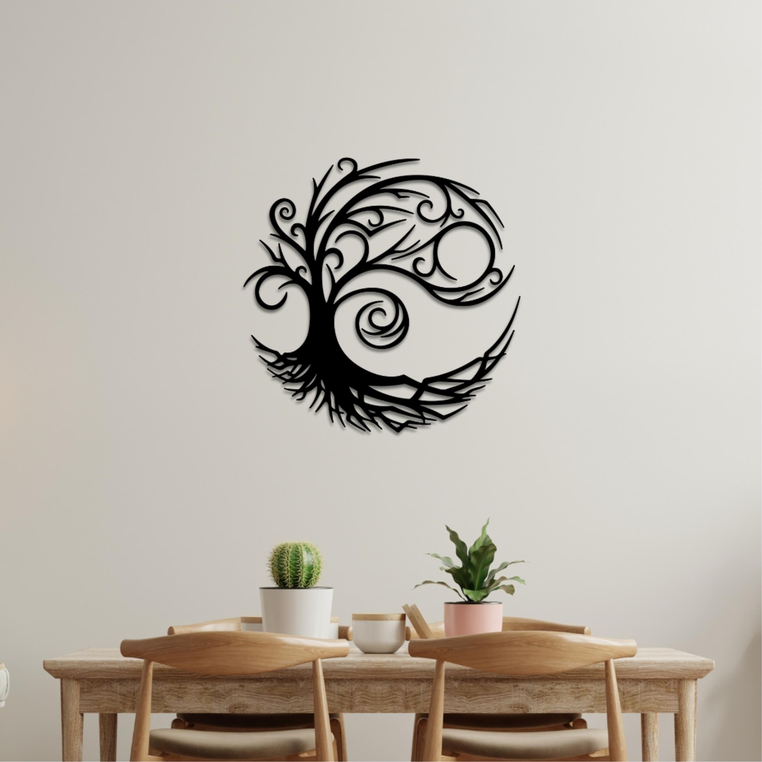 Decortie Metal Wall Art Tree Of Life - Black