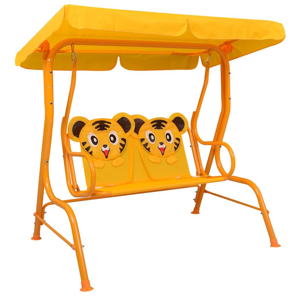 Walplus Steel Kids Swing Bench - Yellow - 115 x 75 x 110 cm