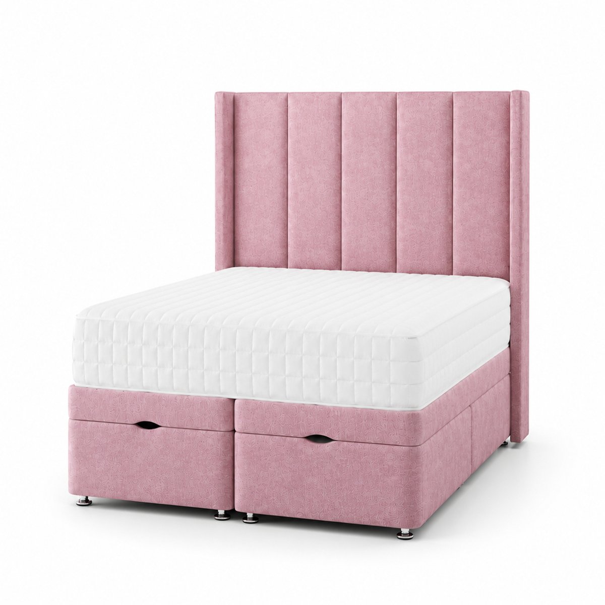 Comfy Deluxe Margo   5ft King Size  End Lift Ottoman Bed Set - Pink