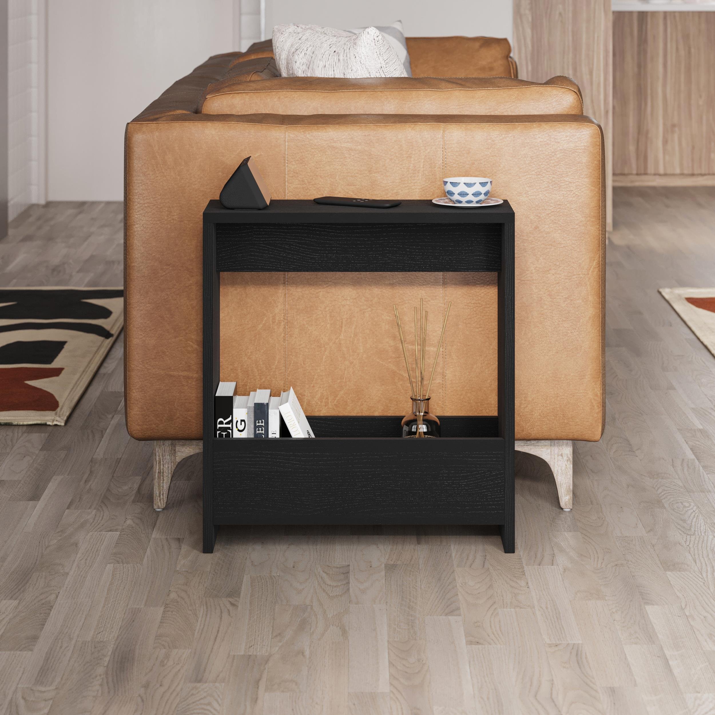 Decortie Simpi Particleboard Melamine Side Table - Black Ash