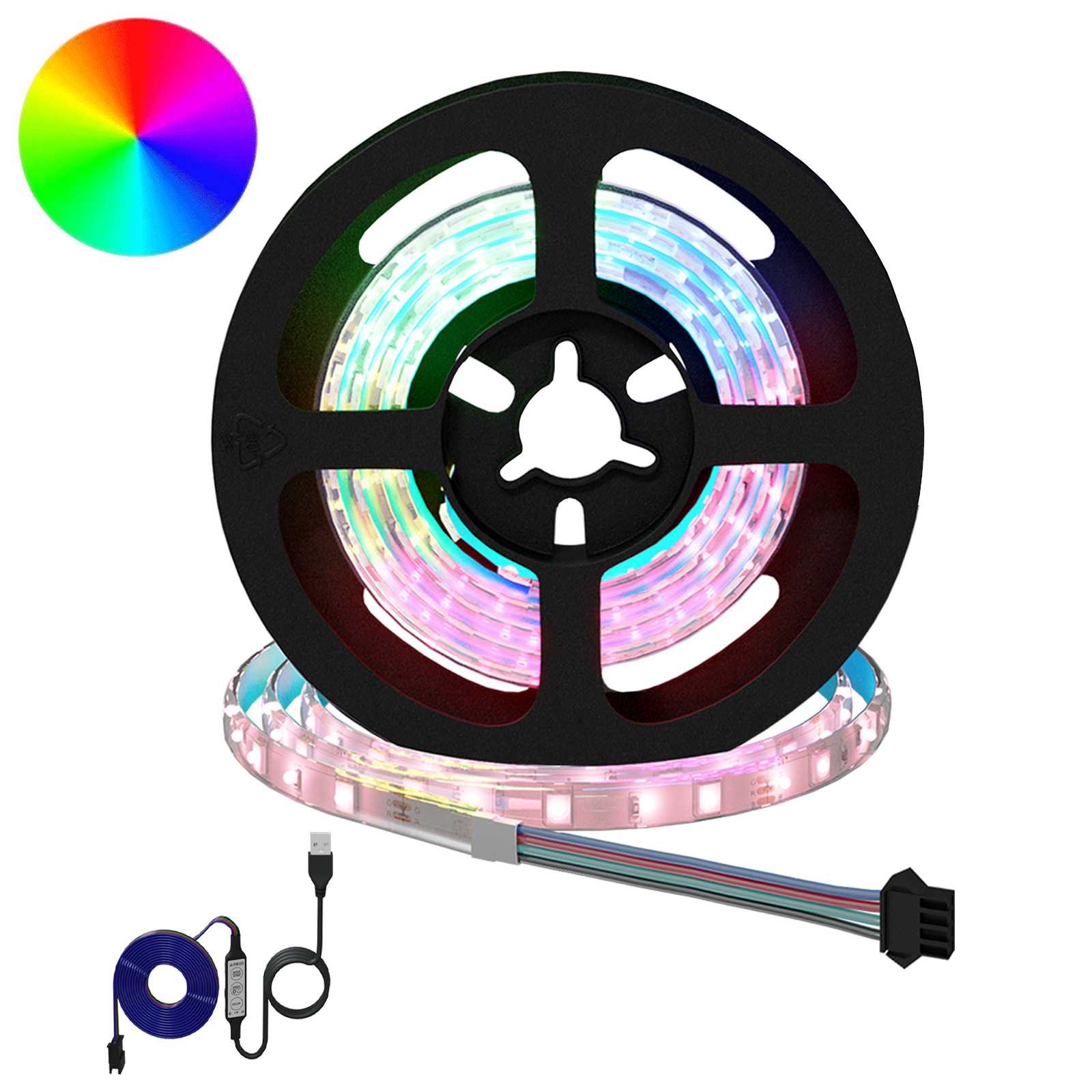 Walplus Pack of 2 Polypropylene LED Strip and - Black and Transparent - 750 mm