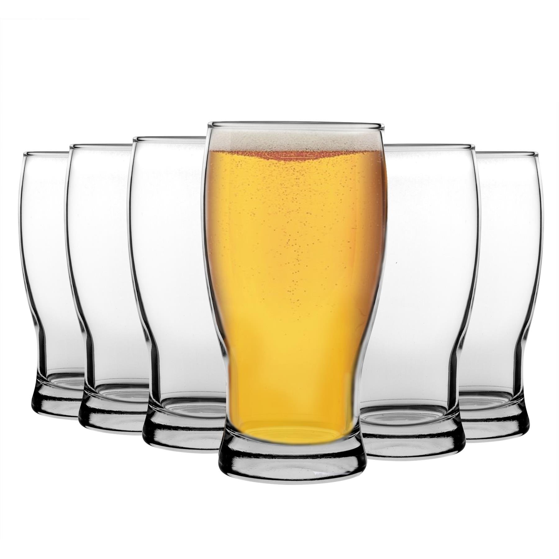 LAV Belek Classic Pint Beer Glasses - Clear - Pack of 24