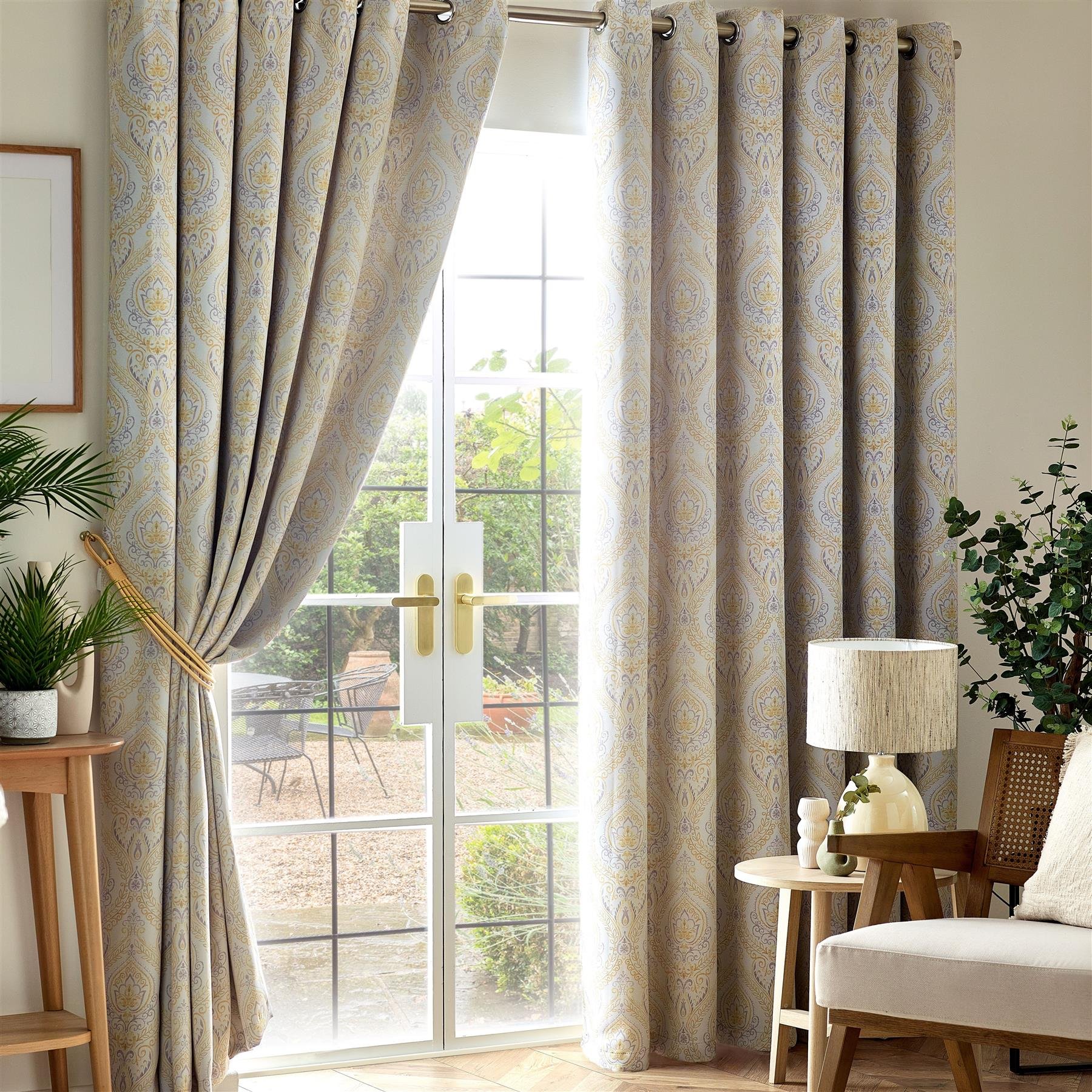 Luxury Living Victoria Blackout Eyelet Curtains 168cm x 183cm - Yellow