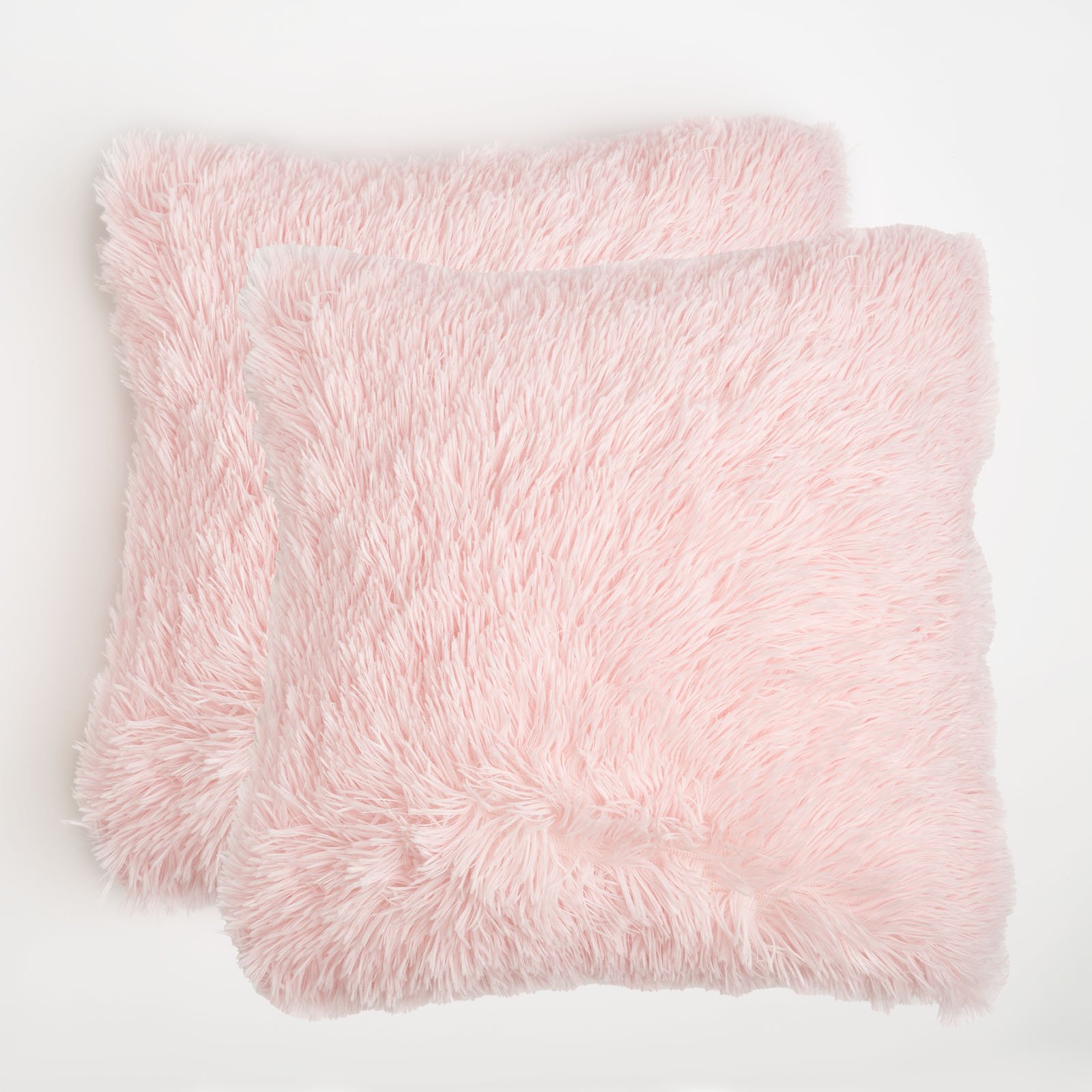 OHS 2 Pack Fluffy Cushion Covers 45 x 45cm - Blush