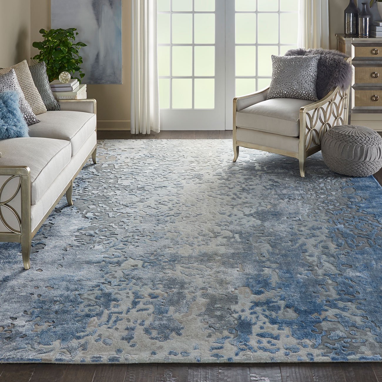 Mega Flooring Blue Handmade Abstract Rug - 114 x 175cm