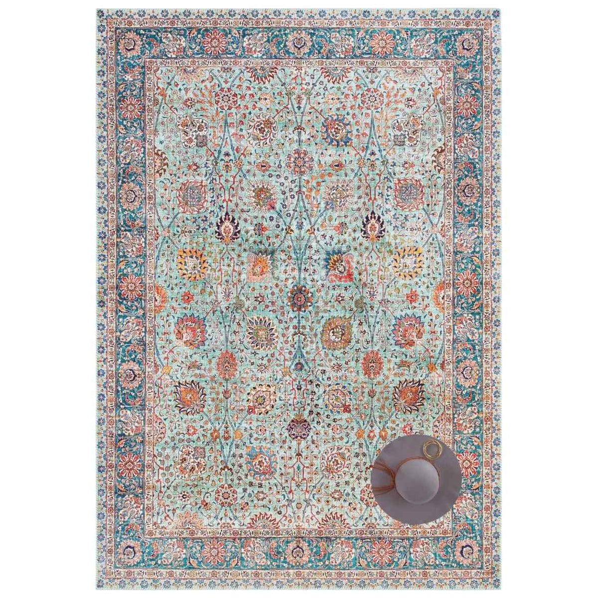 Hanse Home Green Keshan Maschad Oriental Style Rug - 80 x 150cm