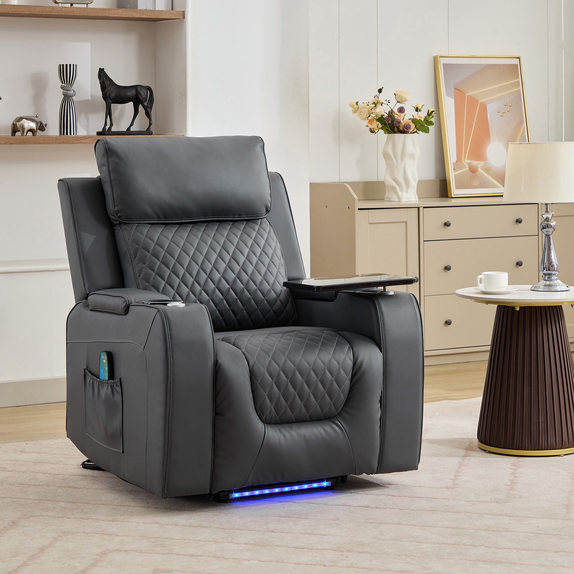 Artemis Home Byron Electric Lift-Assist Massage Heat Recliner - Grey