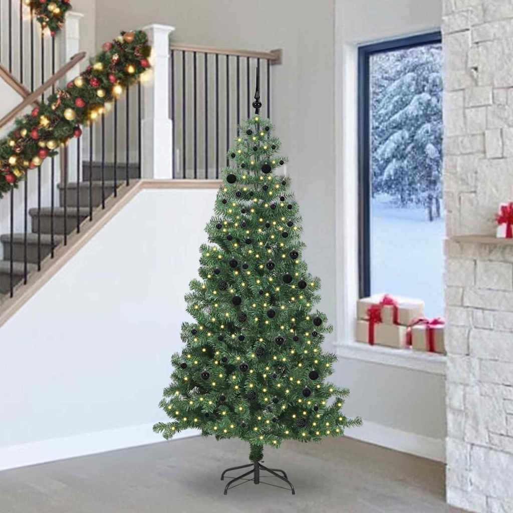 Walplus 300 LED Lights Artificial Christmas Tree 120 cm Wide - Green - 240 cm