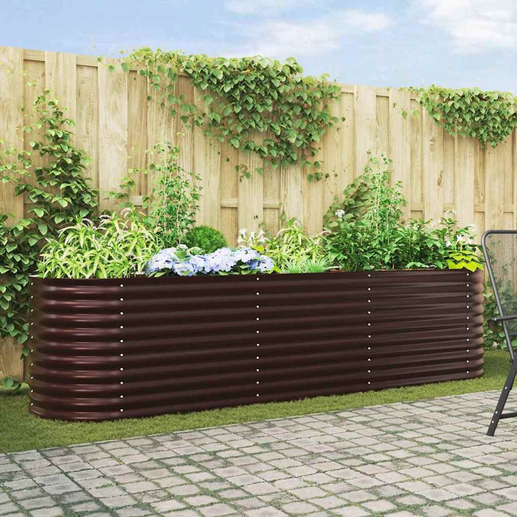 Walplus Steel Raised Garden Bed - Brown - 320 x 80 x 81 cm