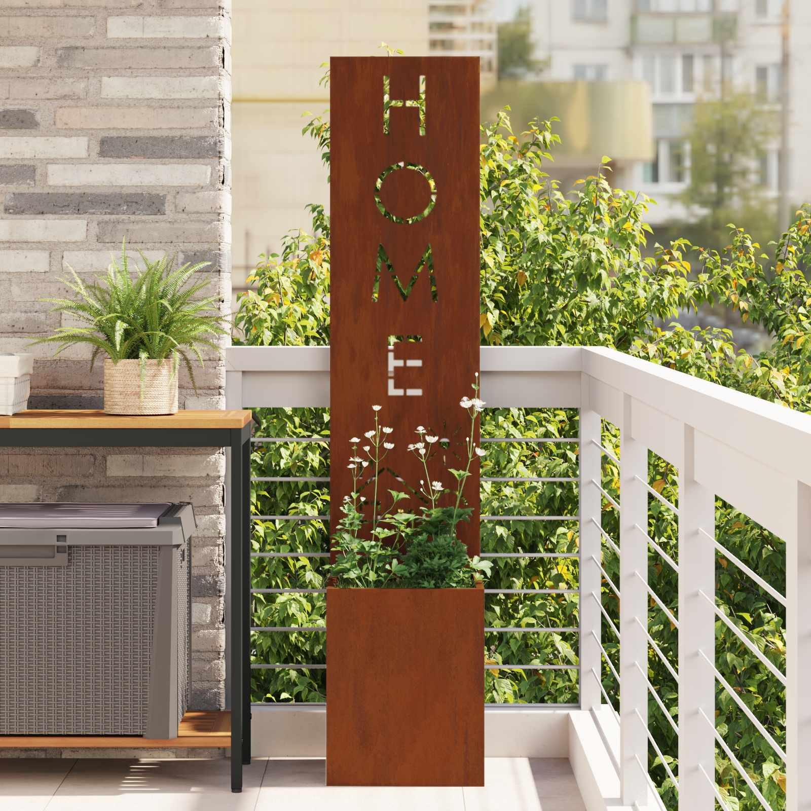 Walplus Home Text Garden Privacy Screen - Rusty - 32 x 32 x 150 cm