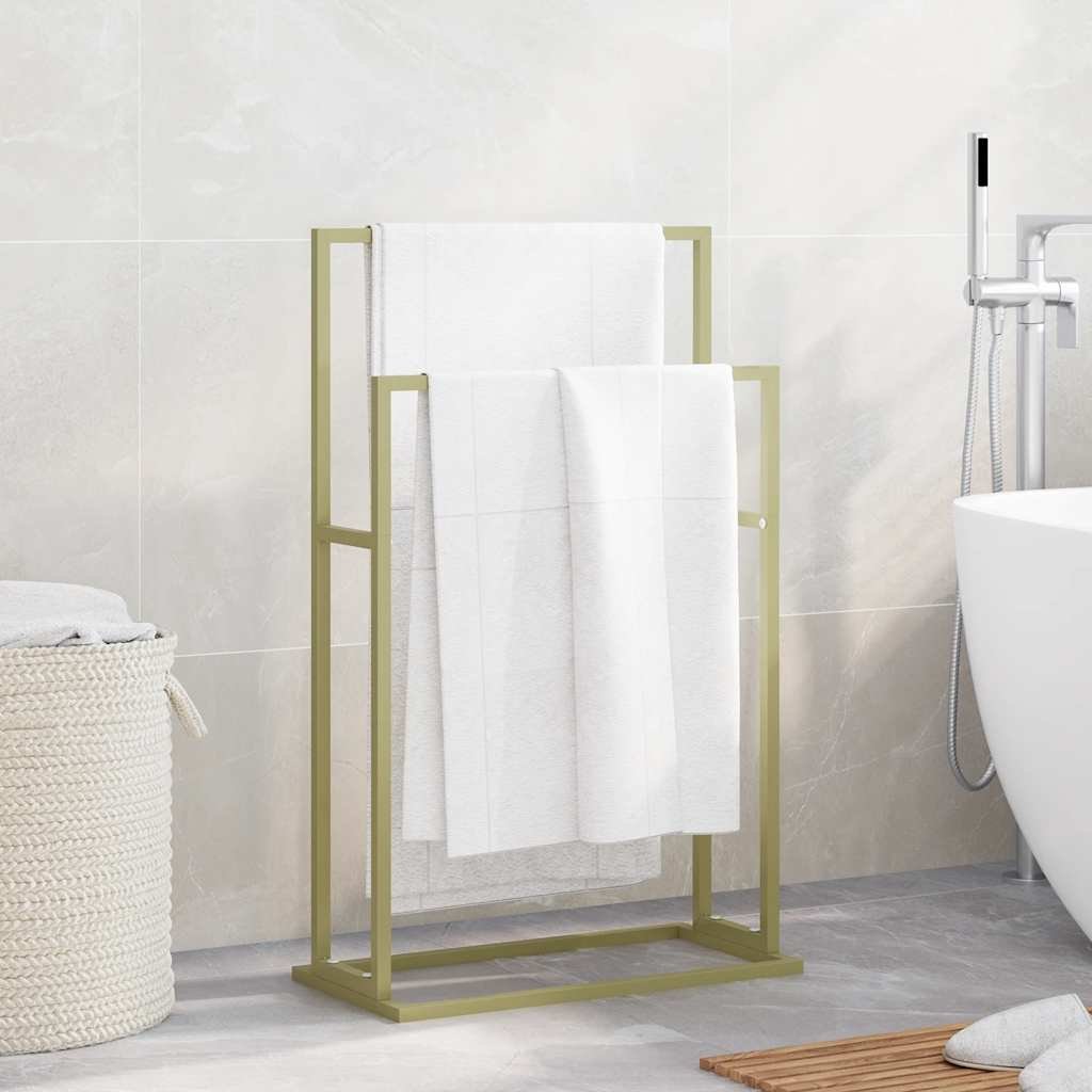 Walplus Iron Freestanding Towel Rack - Gold - 48 x 24 x 78.5 cm