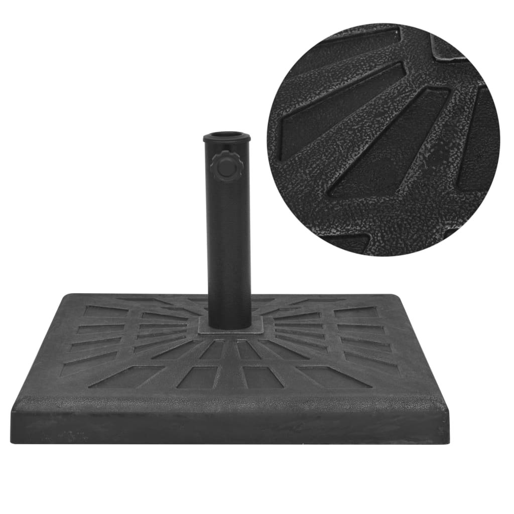 Walplus Steel Parasol Base Resin Square 12 kg - Black - 42.5 x 42.5 x 32 cm