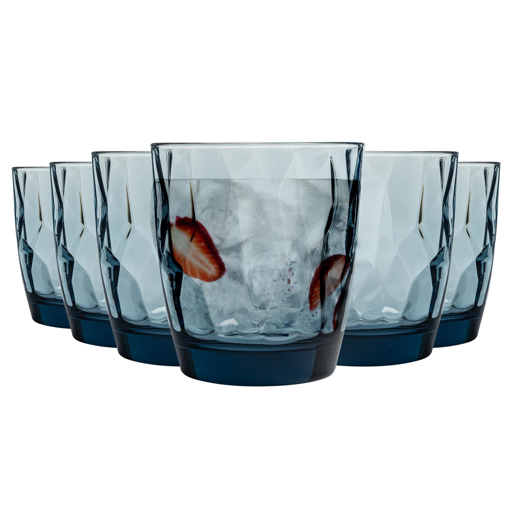 Bormioli Rocco Diamond Water Glasses - Blue  - Pack of 6