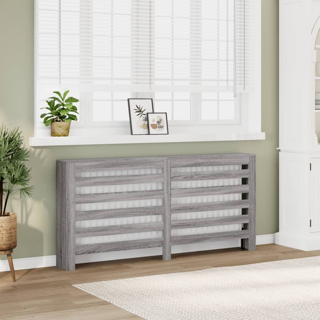 Walplus Engineered Wood Radiator Cover - Grey Sonoma - 175 x 20 x 82 cm
