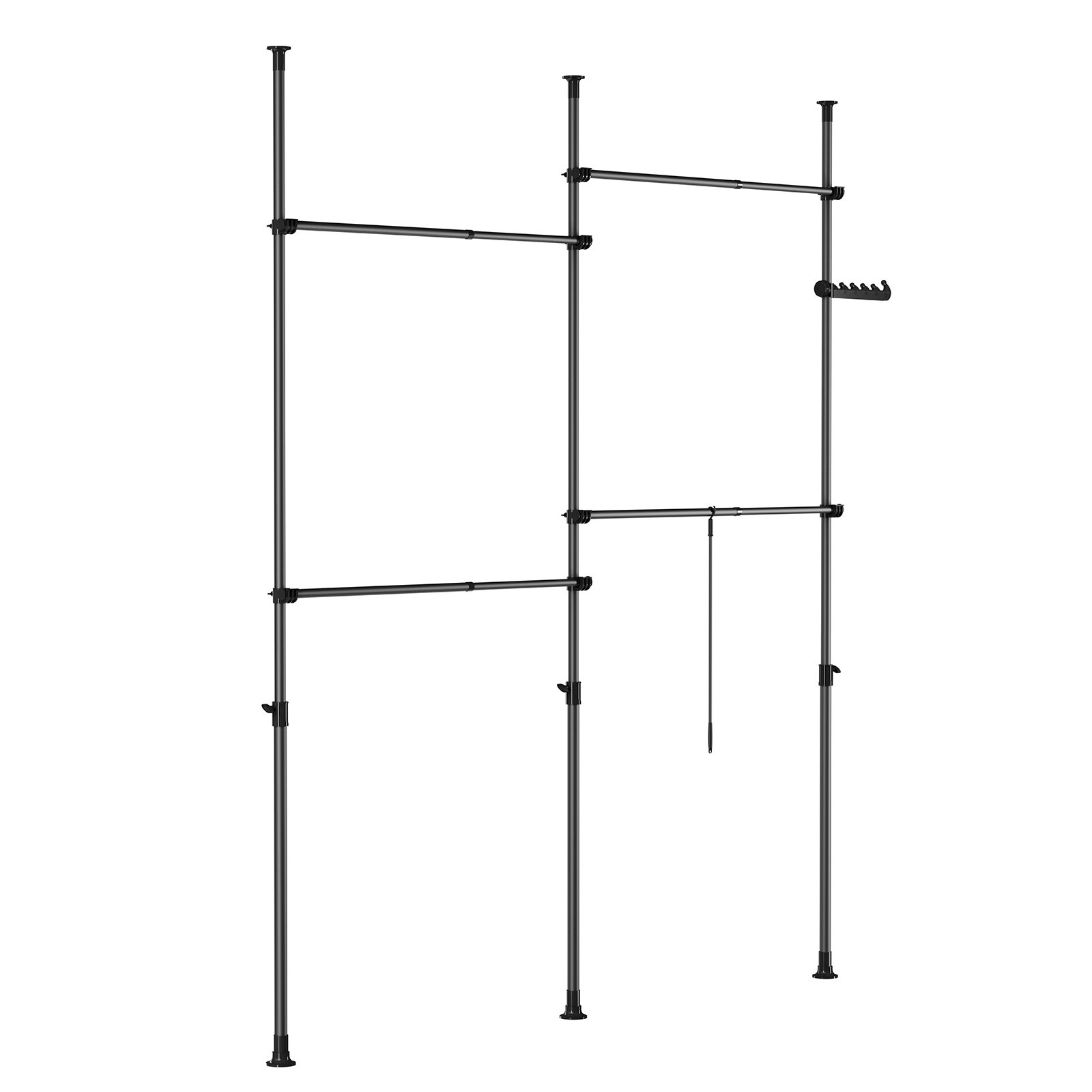 SoBuy 4 Adjustable Hanging Bar Freestanding Clothes Rack - Black