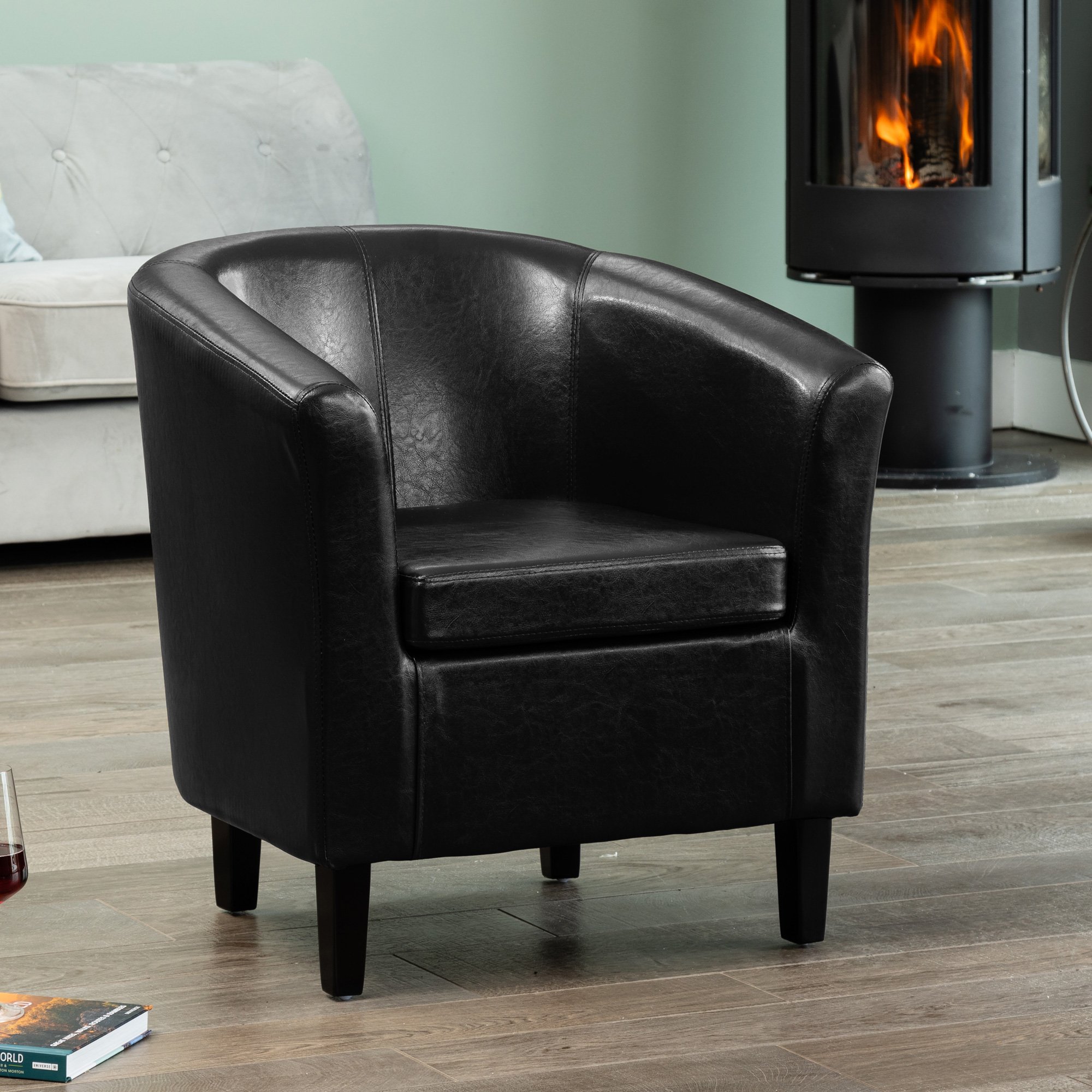 Artemis Home Meriden Vegan Leather Tub Chair - Brown