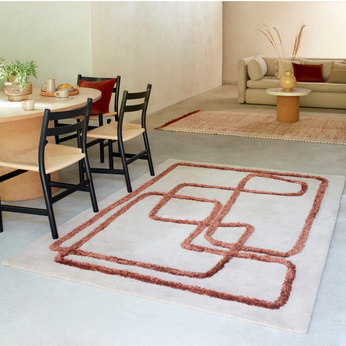 Mega Flooring Beige Handmade Abstract Rug - 120 x 170cm