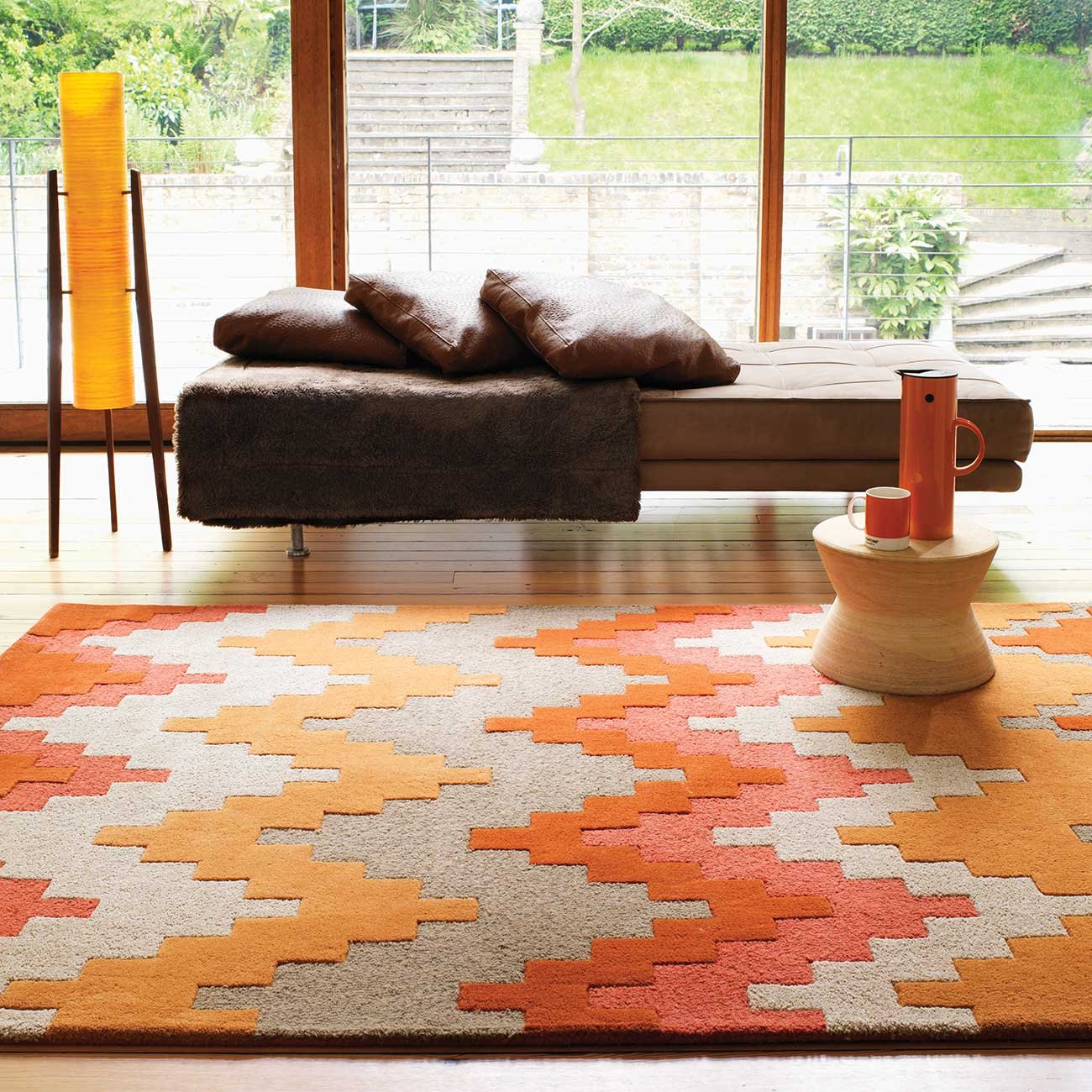 Mega Flooring Orange Handmade Abstract Rug - 120 x 170cm