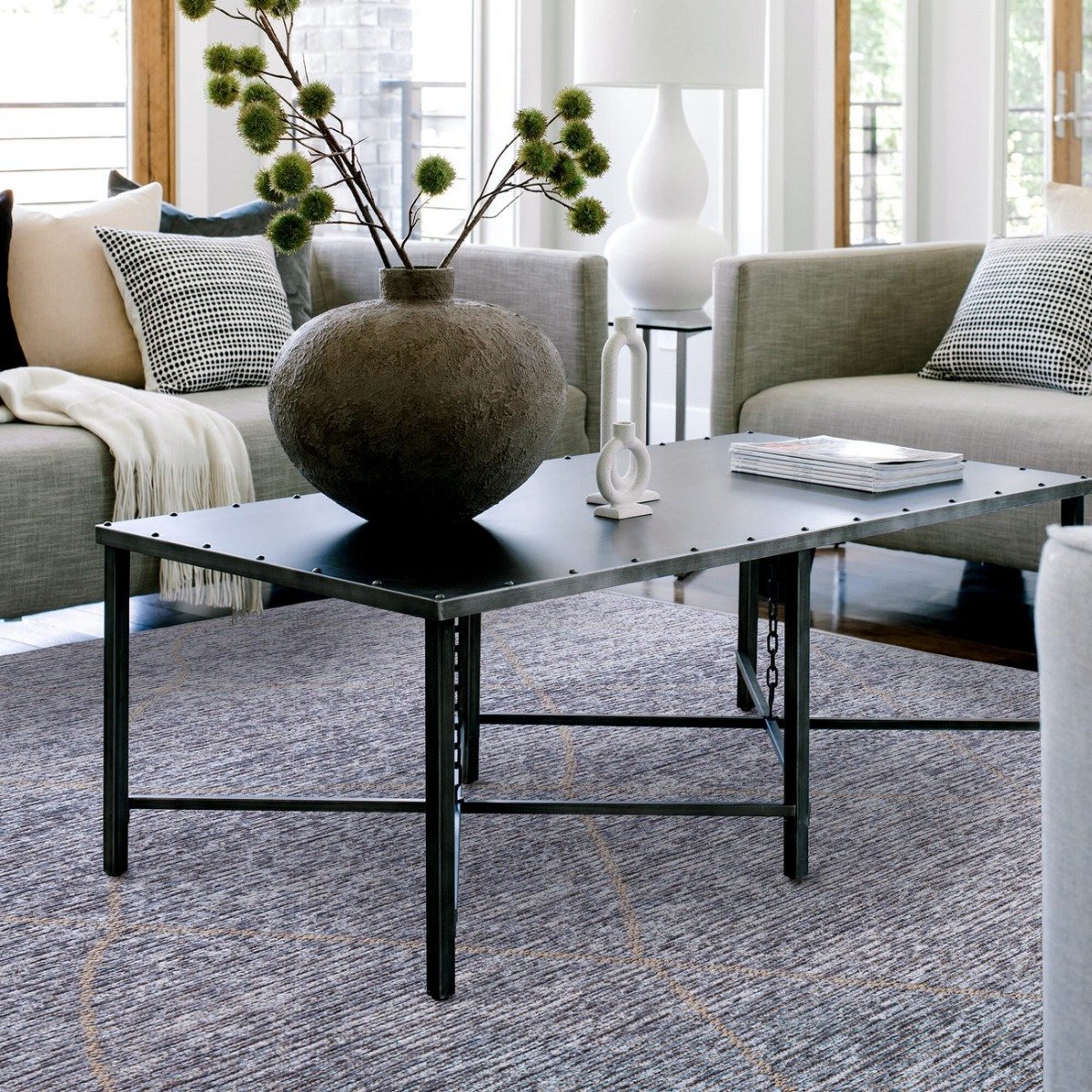 Mega Flooring Blue Modern Geometric Rug - 160 x 230cm