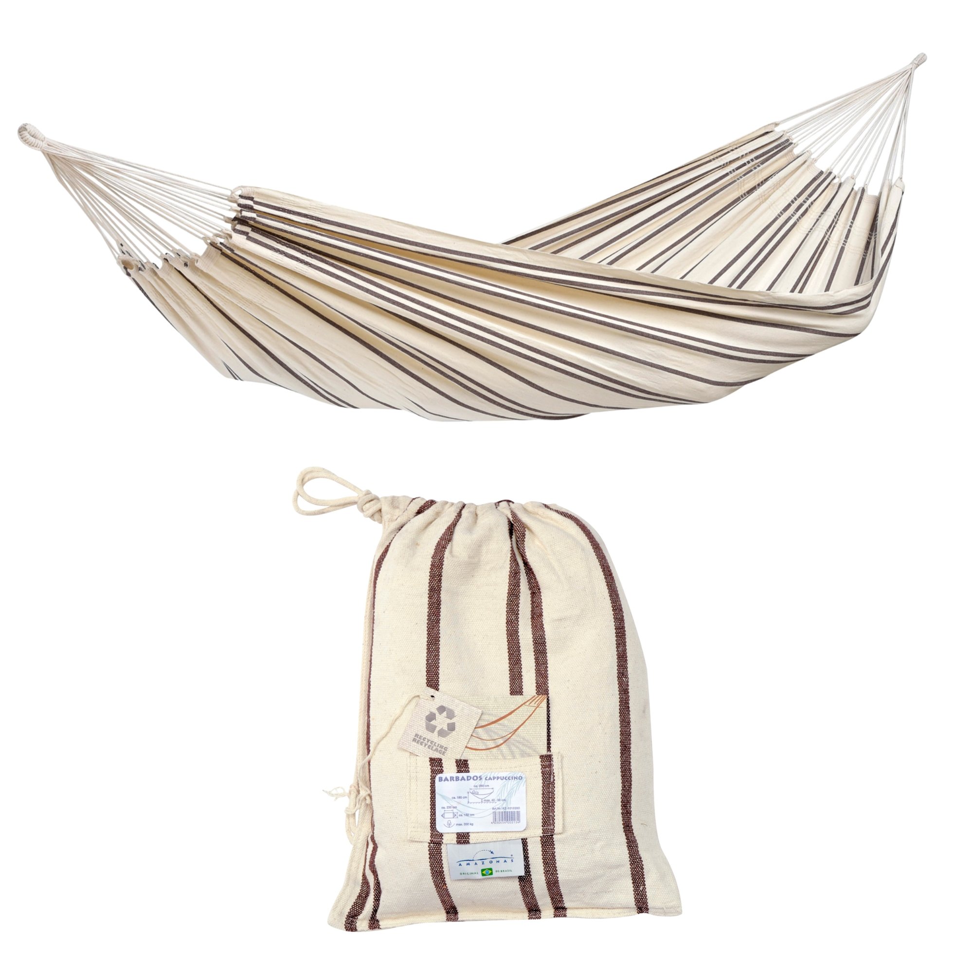 Amazonas Barbados Double Brazilian Cotton Hammock – Cappuccino