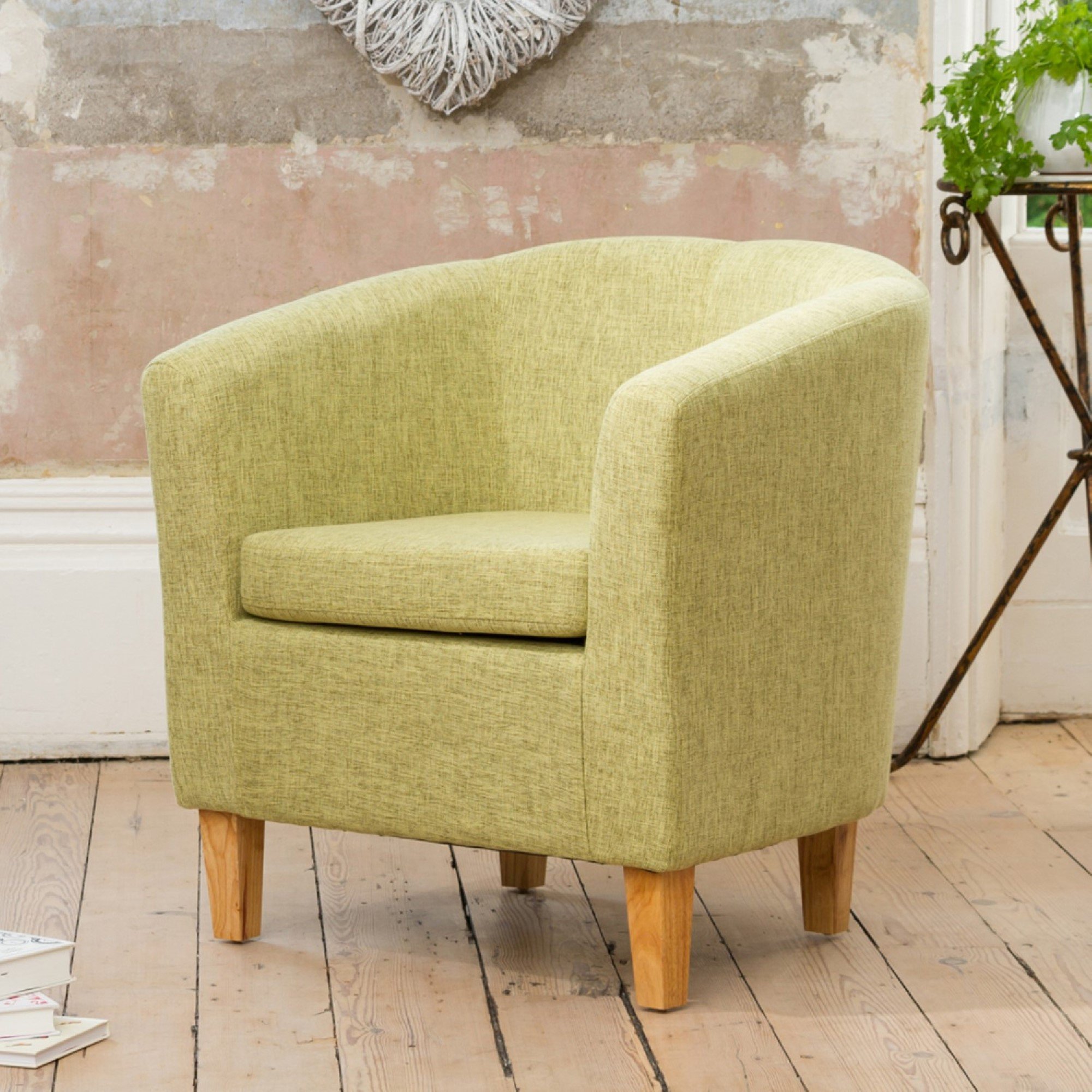 Artemis Home Alderwood 68cm Wide Fabric Tub Chair Armchair - Green
