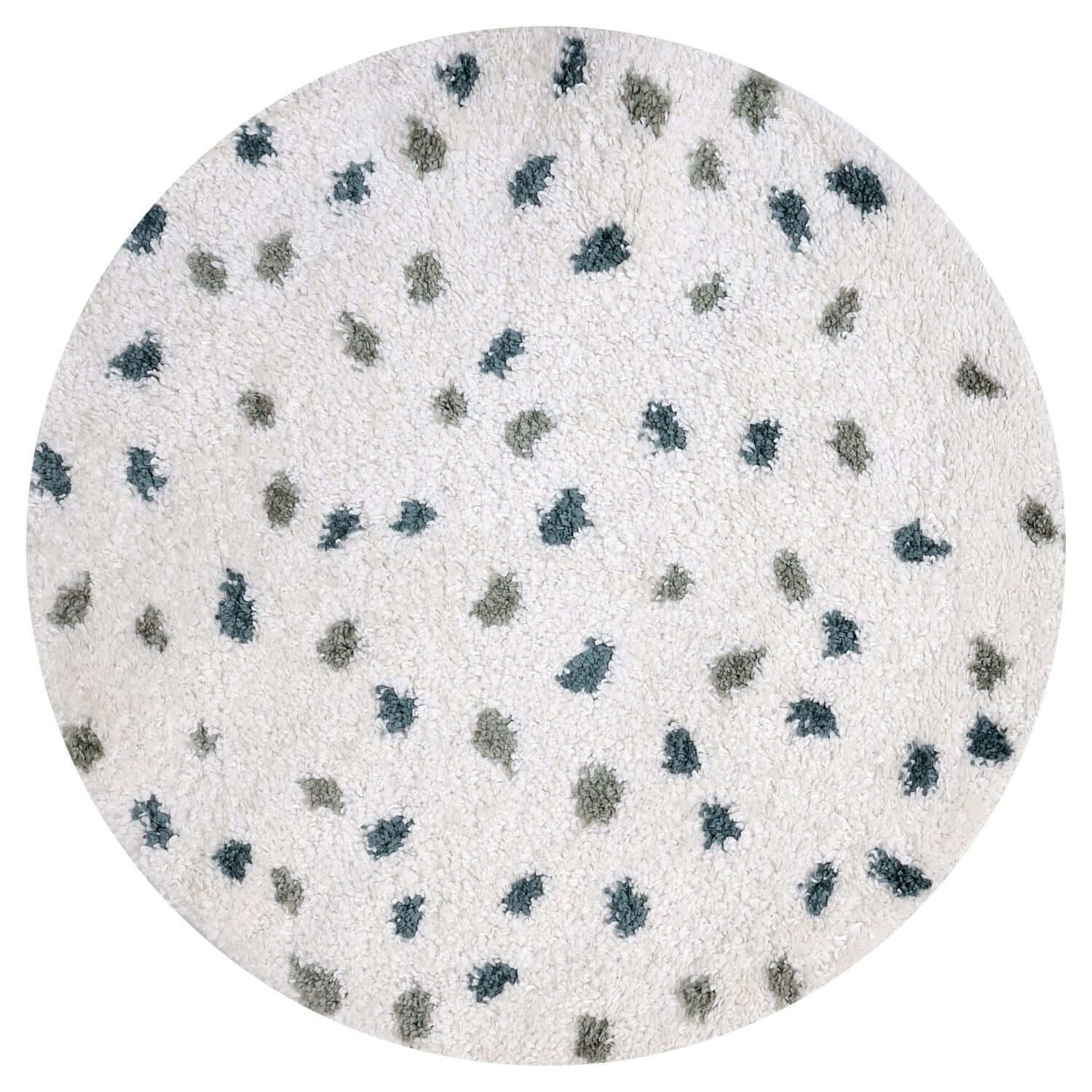 The Rugs Green Moodi Spot Round Shaggy Rug - 120cm